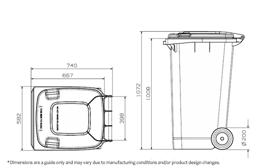 240 Litre Wheelie Bin specifications